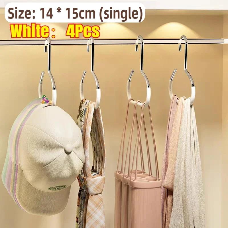 Tie Hanger Multifunction Hooks Circle Ring Hat Hanger Non-marking Non-slip Hat Storage Hook Scarf Towel Tie Hanging Rack