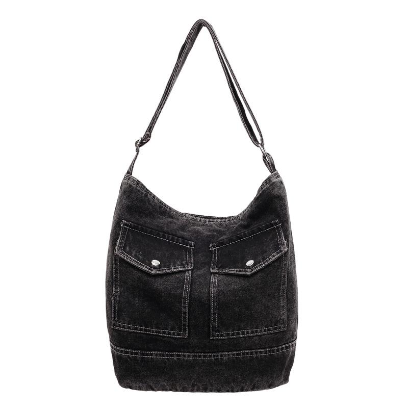 Женская джинсовая сумка-хобо - Ретро дизайн с карманом, повседневная наплечная сумка (Стиль винтажной стирки)
