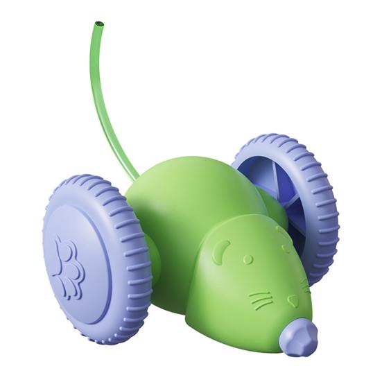 

Interactive Cat Toy Mouse Smart Self-Moving Mouse Toy with Light-Up Tail Automatic Rolling Cat Enrichment Toy for Indoor Cats Chasing Hunting Instinct зелений