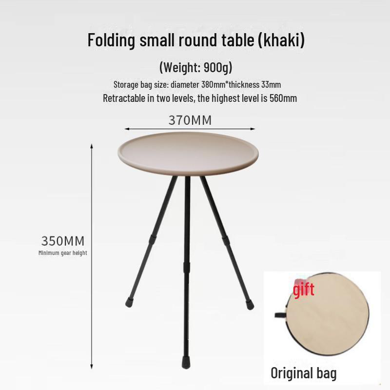 Přenosný skládací kempingový stůl se stativem - lehký kulatý konferenční stolek pro venkovní použití