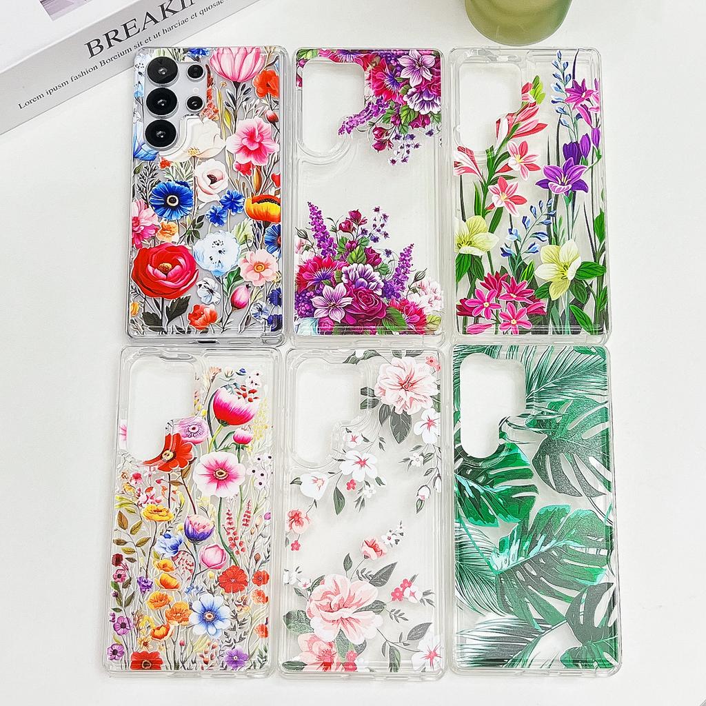 Suitable for Samsung S25ultra Mobile Phone Case S24FE Small Fresh Peach Blossom A56 Air Compressed Airbag Anti Fall New Soft Case