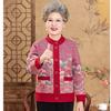 Crew Neck Cardigan Top Jacket Mother Sweater Women's Fleece Thickened Knitted Sweater