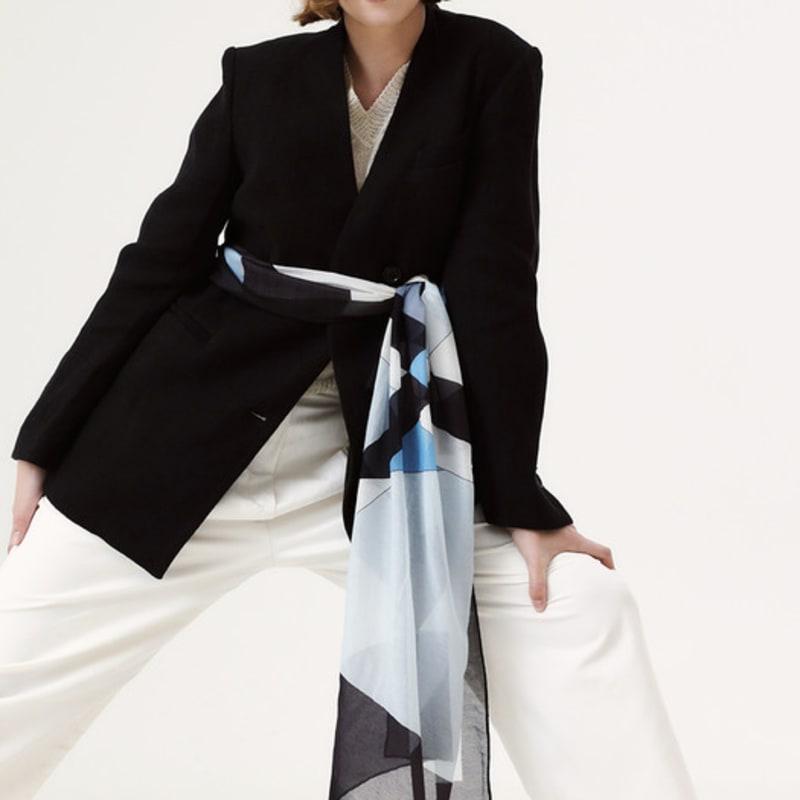 ONSZ diagonal split long scarf