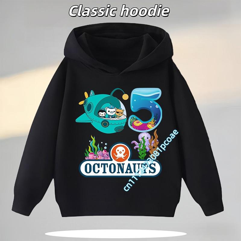 1-8 Years Old Octonauts Children's Hooded Sweatshirt Boys'Sport Shirt Girls' Casual Top Digital Print Autumn/Winter Long-Sleeved