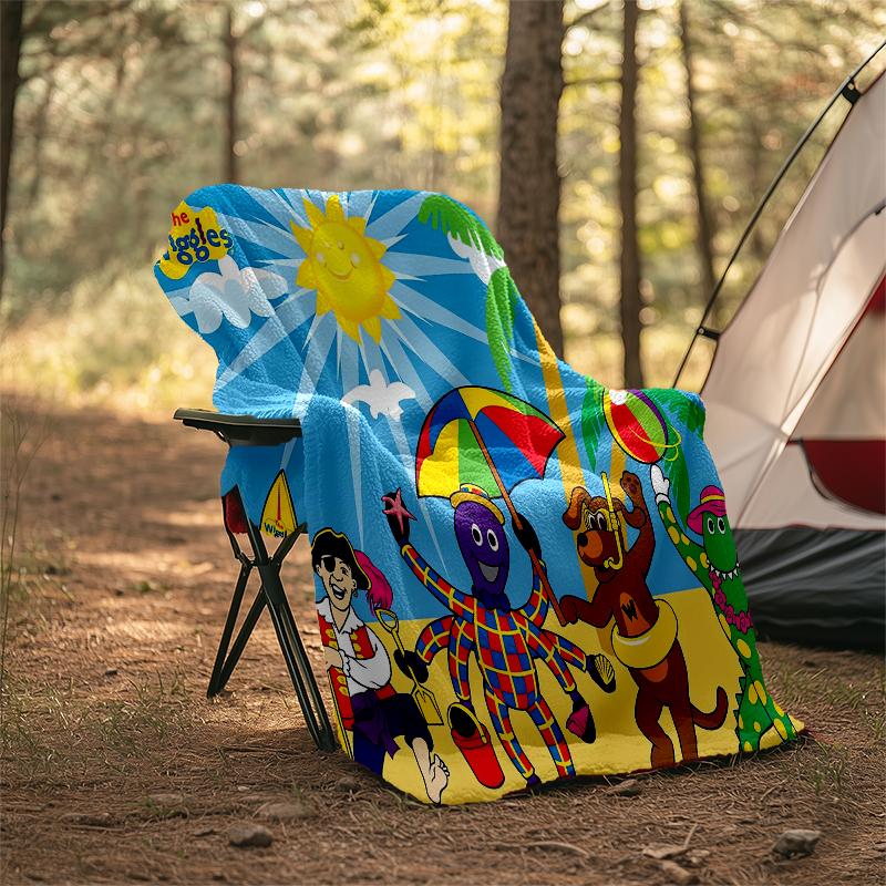The Wiggles Theme Printed Blanket - Perfect for Couch, Bed, Travel & Outdoor Use | Machine Washable, Cozy & Durable.