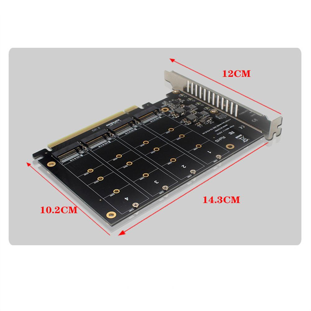 For Motherboard M.2 NVME RAID PCI-E X16 Split Card Array Expansion Adapter Card