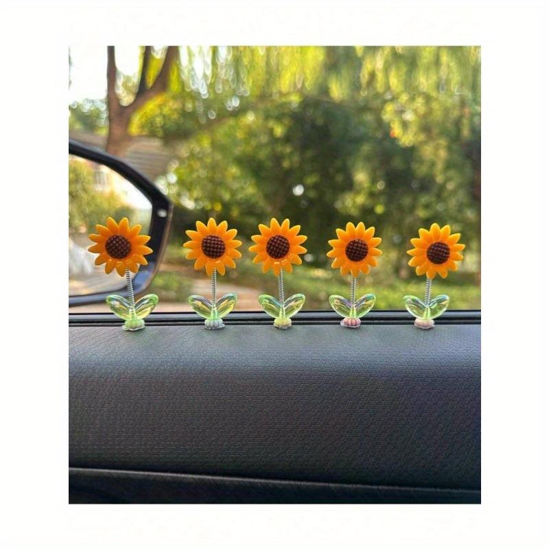 Słonecznik Kiwający Kwiat Urocza Dekoracja Samochodowa Ornament Na Deskę Rozdzielczą, Akcesorium Wnętrza