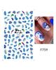 Autocollants 3D pour Nail Art, lignes ondulées abstraites colorées, décalcomanies à fleurs et feuilles florales, décoration d'ongles