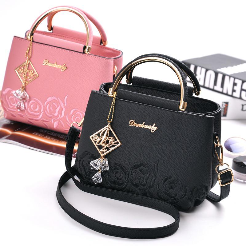 Fashiable Minimalist Embroidered Tote Crossbody Bag 2026 New Large Capacity Trendy Mom's Shoulder Bag
