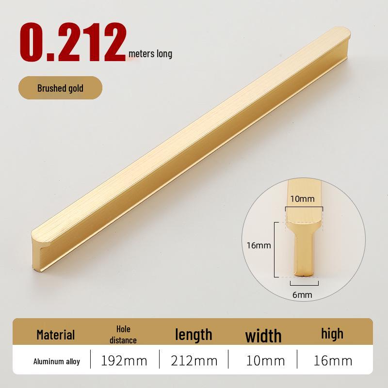 Round T-Type Black Wardrobe Door Handle with Gray, Gold, and Silver Edges