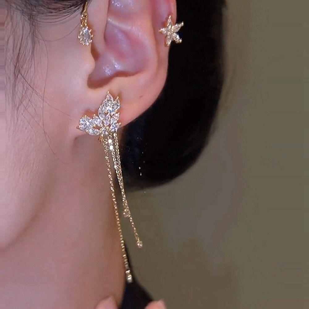 Fashion Jewelry Tassel Fairy Korean Style Ear Clip Ear Bone Clip Girls Earring Butterfly Ear Hook