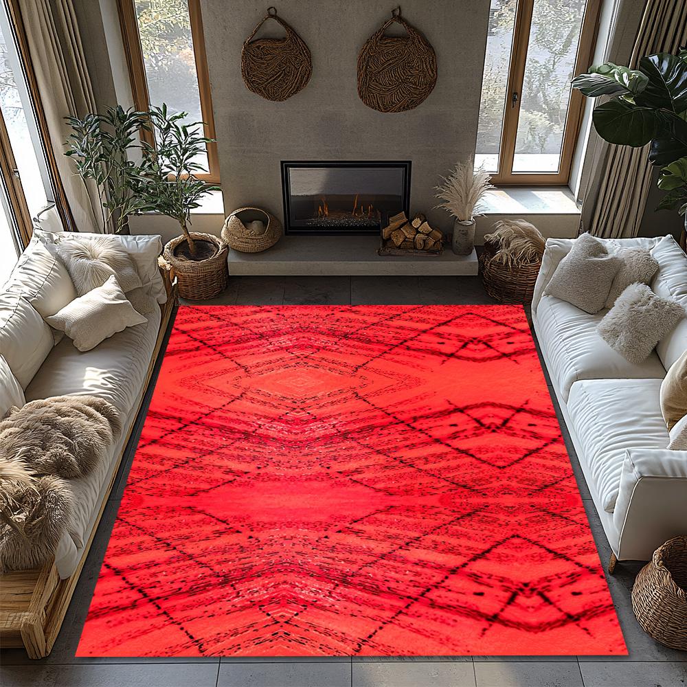 Stylish Modern Abstract Area Rug Non Slip Doormat Indoor Outdoor Floor Mat Living Room Bedroom Decor Home Accent Carpet Soft Coz