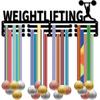 Colgador de Medallas de Metal Estante de Exhibición Soporte Organizador para Montar en Pared con 12 Ganchos para Deportes Maratón Correr Marco de Hierro Negro 15.7 x 6 Pulgadas