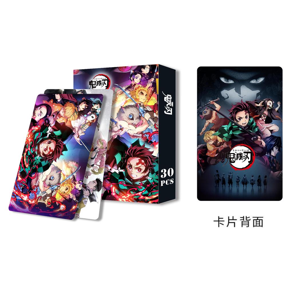 Beautiful Demon Slayer Double Sided Lomo Cards 30 Pcs Boxed HD Printed Anime Peripheral Cards For Anime Fans As Bookmark Greeting Card