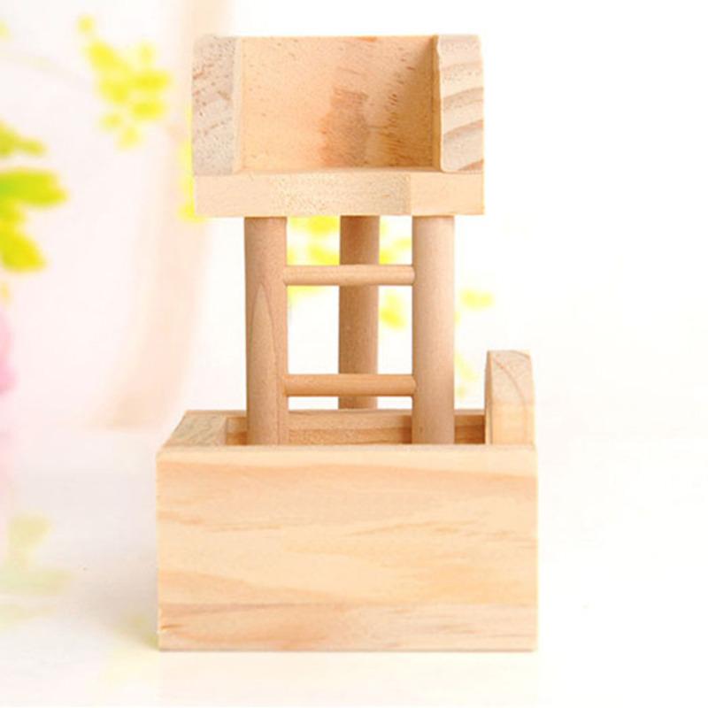 2-story Hamster Wooden Climbing Platform Hiding Shelter House Playground Chew Toy Pet Accessories