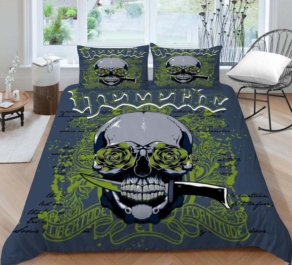 Dziecięca czaszka poszewka na kołdrę domowa z poszewką na poduszkę poszewka na pościel z nadrukiem skrzydła komplet z poszewką na poduszkę klasyczna poszewka na kołdrę
