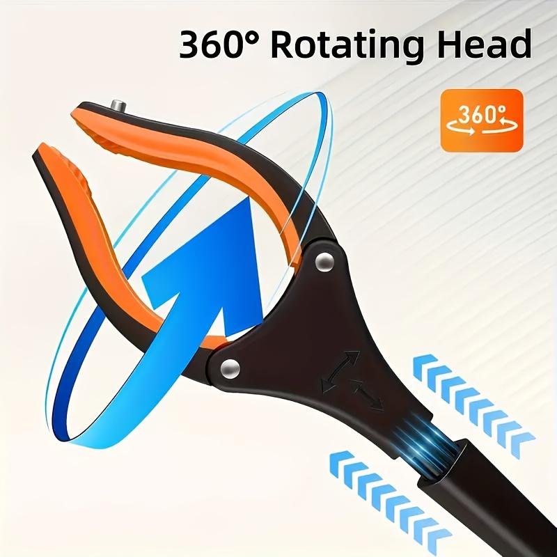 Grabber Reach Tool-foldable Reach Grabber Picking Tool, with 360° Rotating Jaws and Magnetic Tip, Upper Part Grabber for Garbage Pick-up