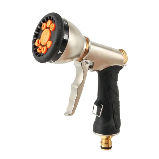 

Сверхпрочная насадка для шланга 9 регулируемых режимов распыления Ручной распылитель для шланга Распылитель для шланга Нескользящий Вода 1pc