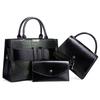 Fashion Crocodile Pattern Handbag Set with Square Buckle