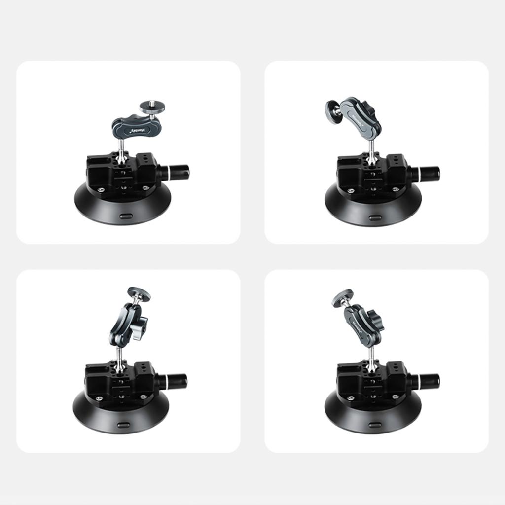 4.5 Inch Camera Suction Cup Mount with 360 degrees Rotatable Ballhead Arm Bracket 1 4 Inch Screw 3kg Load Capacity