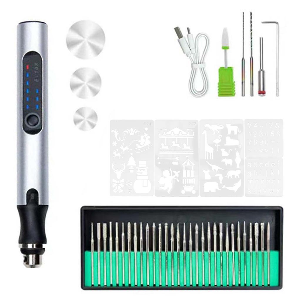 USB Akku-Rotationswerkzeug-Set Holzbearbeitung Gravurstift DIY Für Schmuck Metall Glas Mini Akku-Bohrmaschine Handwerkzeug