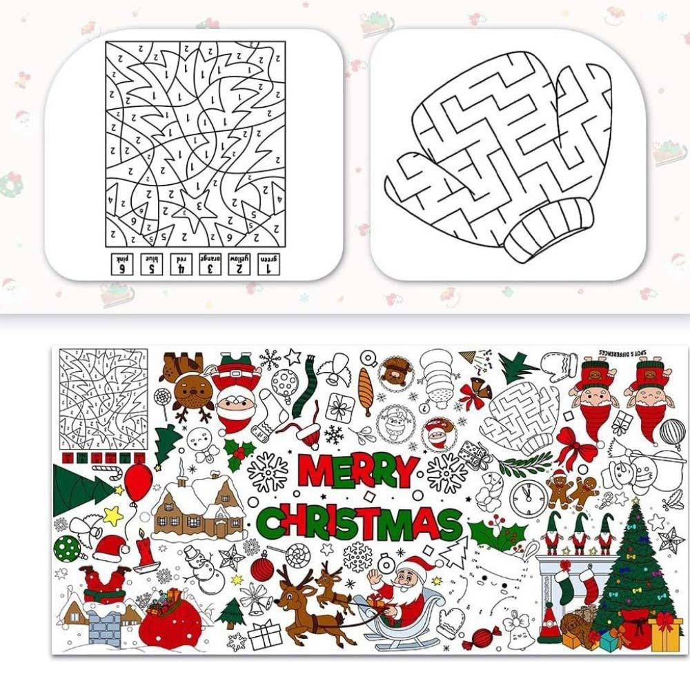 Multi Theme Halloween Christmas Thanksgiving Graffiti Tablecloth Handmade Large Drawing Mat Gift