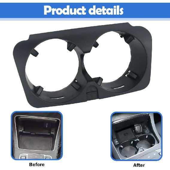 Center Console Cup Holder Ert Compatible With 2015- Mercedes-Benz C180 C200 C250 C300 C350 C400 C43 C450 C63 Replaces 2056800691