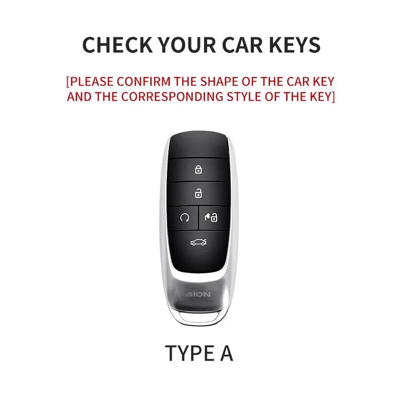 Suede Leather Car Remote Key Case Cover Shell Holder For Aion Gac New Energy Trumpchi Aion S V Y LX Keychain Styling Accessories