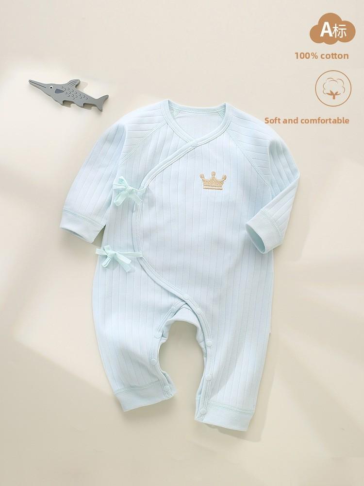 Baumwoll-Baby-Strampler Ohne Gleichheitszeichen Mit Krawattenverschluss Für Neugeborene Und Säuglinge