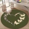 1pc Butterfly Heart Office Round Area Rug, Indoor Mat Suitable ForOffice, Under Office Chairs Bedroom Living Room Home Decor T194