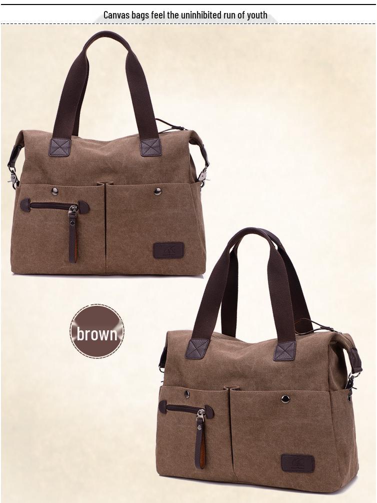 2025 Retro Korean Style Women's Canvas Handbag, Casual Large Crossbody & Shoulder Bag