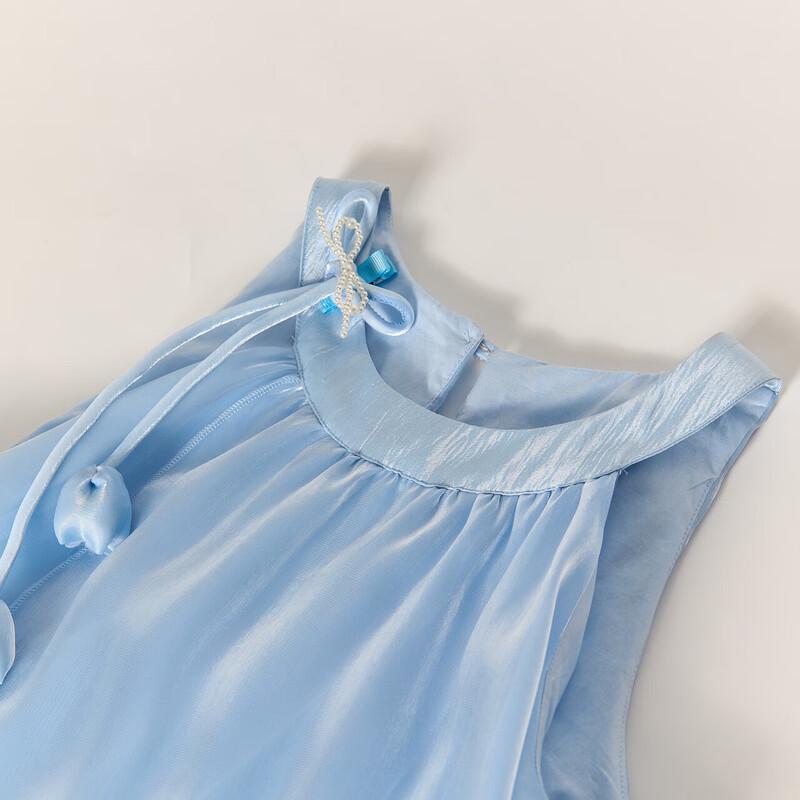 Abito estivo da bambina Deesha con scollo all'americana, linea ad A, stile principessa