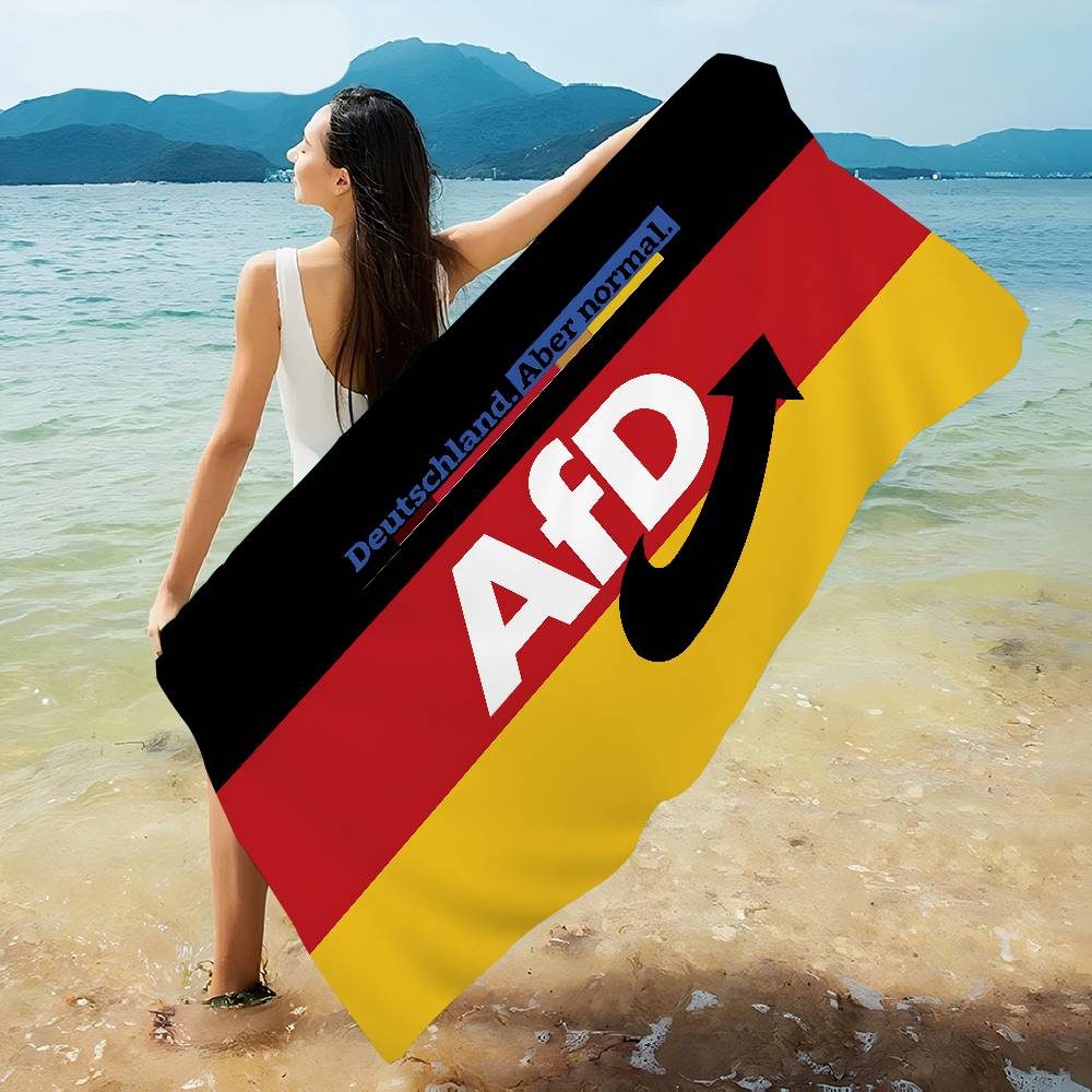 Jmg Household Supplies Afd Alternative Ger Germany Flag Microfiber Printed Beach Towel Mountain Climbing Yoga Beach Swimming Absorbent Soft Towel