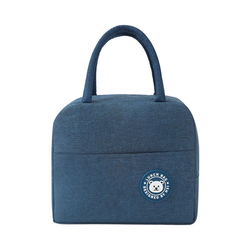 Little Bear Portable Insulated Lunch Bag - Aluminum Foil Bento Handbag for Office Workers