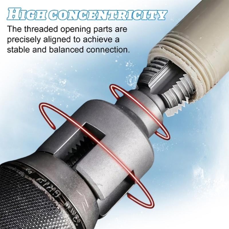 Efficient Cutting Carbon Steel Pipes Threading Tool with Integrated Design for Multiple Size 1/2 3/4 1Inch and Nonslip Handle
