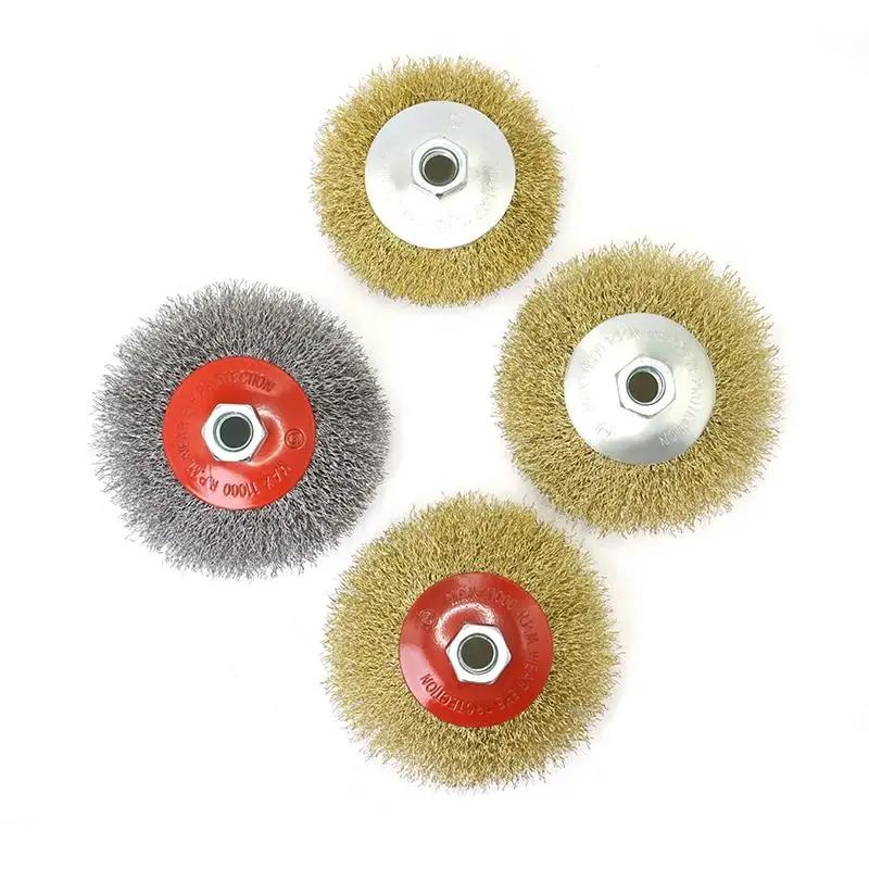 100/115/125mm Disc-shaped Steel Wire Wheel For Angle Grinder Bench Grinder Rust Removal Polishing Cleaning Paints