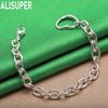 925 Sterling Silver Simple Romantic Hollow Love Side Chain Exquisite Bracelet Gift Jewelry