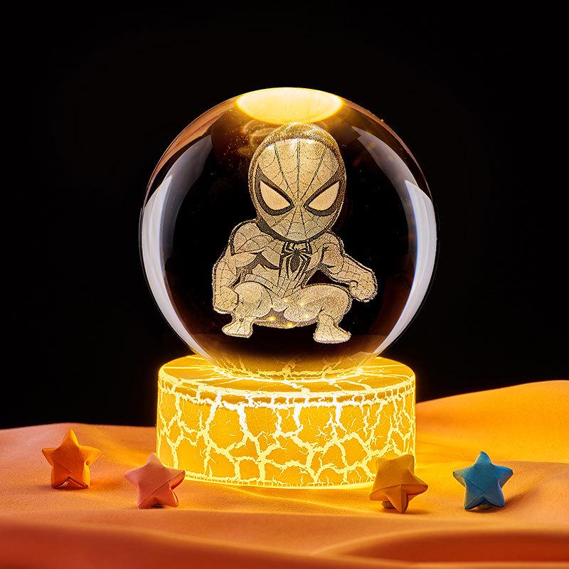 Spider-Man Crystal Ball Ornament - Creative Gift for Couples