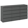 Chest of Drawers 12 Drawers Cabinet “HIT” 84 Matte Gray/Matte Gray