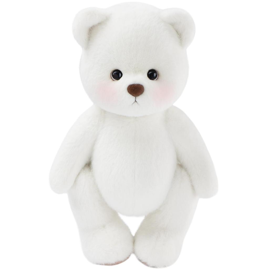 TeddyTales Lina Bear Handmade Plush Teddy Bear Dress-Up Doll, Small, Milk White (20cm)