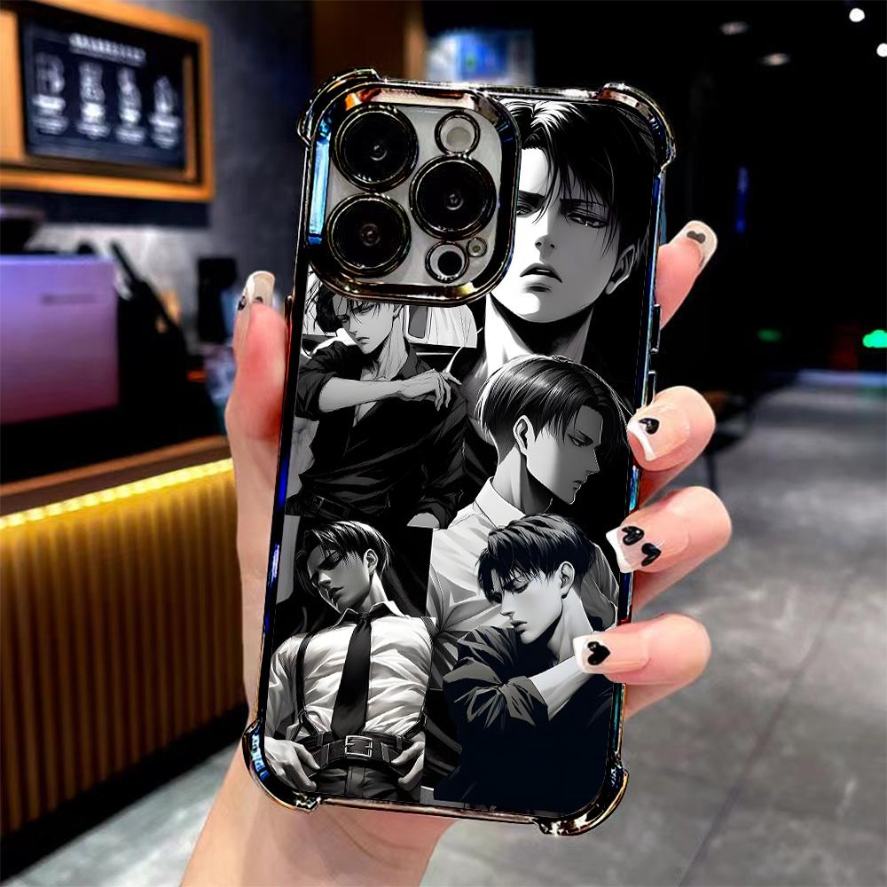Anime Attack Phone Case For iPhone 17 16 15 14 13 12 11 Pro Max X XR XSMax Mini Air Plus Anti-Fall Airabag On Titan Levi Plating