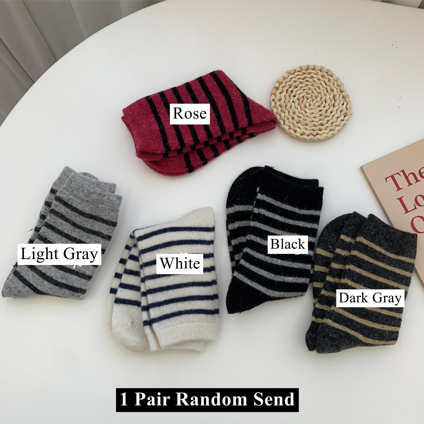 

Женские носки из 20% кроличьей шерсти, повседневные, полосатые, кашемировые, шерстяные, длинные, женские, зимние, толстые, теплые, уличные, термоноски, подарки EUR 34-39