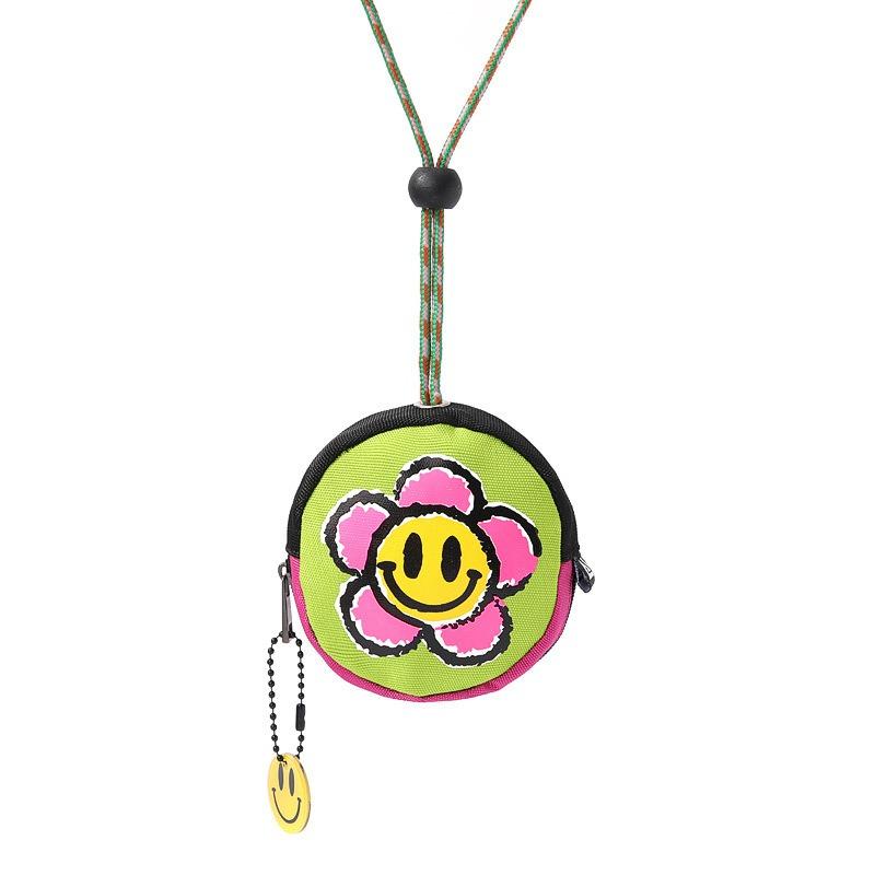 Original Niche Design Smiley Face Key Storage Bag Mini Lipstick Earphone Bag Neck Bag Pendant Tide