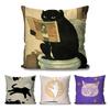 1pc Cute Black Cat Pillow Case Square Pillow Bedroom Sofa Leisure Comfort Cushion Car Living Room Home Decoration 40X40