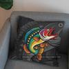 2D Buntes Fischmuster Digitaldruck Kissenbezug Muster Kissenbezug Geeignet für Sofa Schlafzimmer Auto Kissenbezug