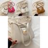 Simple Solid Color Gold Buckle Decoration Women Casual Shoulder Bag For Casual Street Style Women
