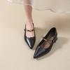Fashion New Women's Designer Vintage Pointed Toe Women Mary Jane Shoe Fashion Shallow Buckle Shoes Ladies Elegant Dress Thick Heel Shoes