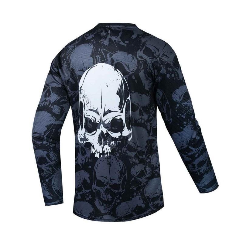 Personalized Skull-headed Downhill Suit Breathable Quick-dry Mountain Cross-country Motorcycle Riding Long-sleeved T-shirt Bicycle Shirt