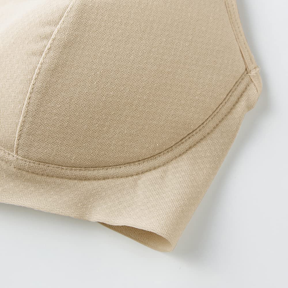 Gunze KIREILABO Organic Cotton On the Skin Cotton Soft M Non-wired Bra, Side, Blend, KB4192N, Women's, Ivory,