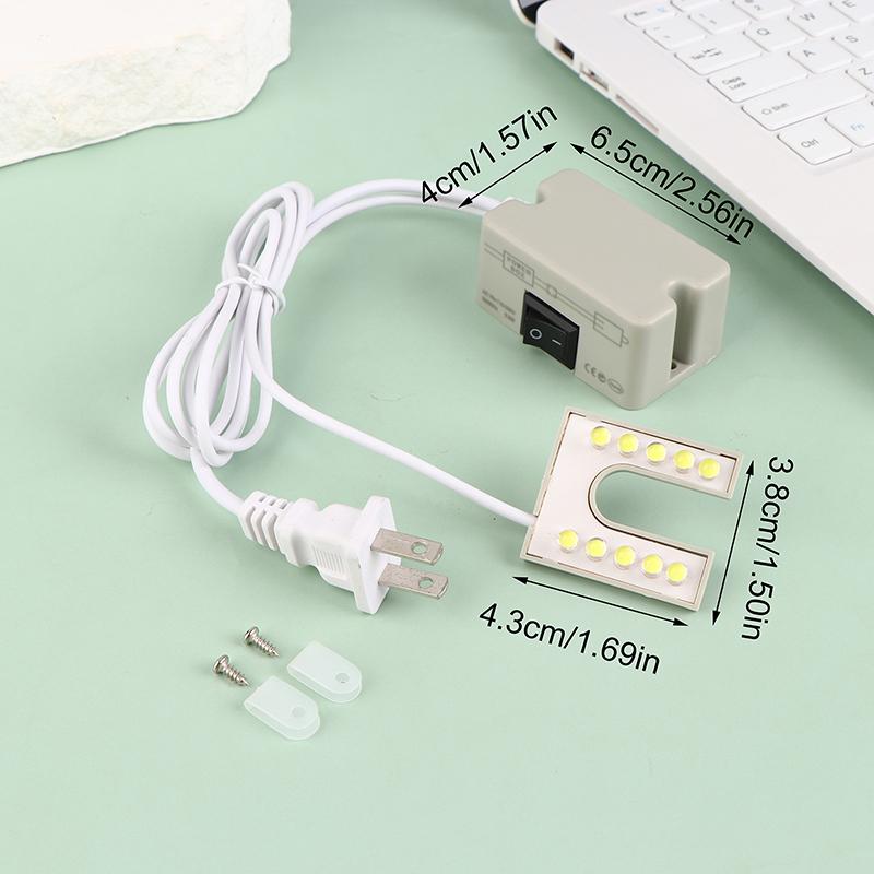 Eu/Us Plug 10 Led Sewing Machine Light U Shape Industrial Lighting Lamp Magnetic Working Light For Drill Presses Workbenches